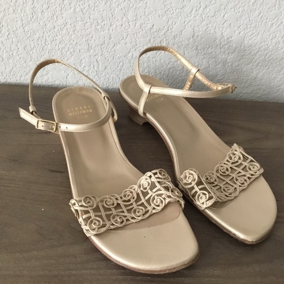 Stuart Weitzman | Shoes | Stuart Weitzman Pale Gold Filigree Sandal |  Poshmark